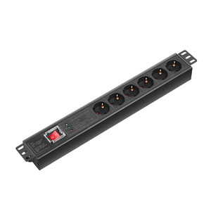 Équipement de distribution d'énergie de type allemand 6 voies de la marque Dinggu avec protection contre les surtensions SPD et interrupteurs, prise PDU 240V 16A - Product Image 1