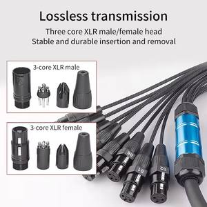 רב ערוץ <span class=keywords><strong>8</strong></span> <span class=keywords><strong>xlr</strong></span> 3pin זכר ל 3pin כבל קול נחש שחור מיקרופון כבל מיקרופון כבל USB - Product Image 5
