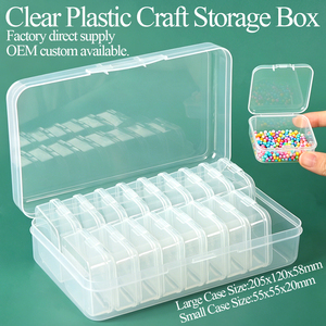 SUNSHING Factory Portable Transparent Plastic Craft Storage Organizer Box <b>Clear</b> Square Small Bead Craft Supply Storage <b>Container</b> - Product Image 1