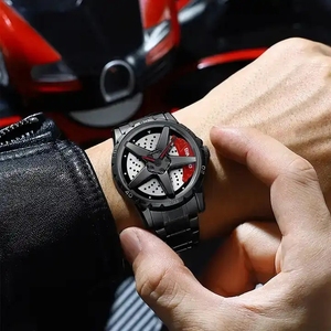 <span class=keywords><strong>Reloj</strong></span> BINBOND 001 con Diseño de Freno de Motor de Locomotora, Esfera Hueca con Diseño de Rueda de Auto, Correa de Acero, Deportivo, Resistente al Agua, <span class=keywords><strong>Reloj</strong></span> de Cuarzo para Hombre - Product Image 6