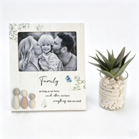 Figura Decorativa de Resina, Marco de Fotos de MDF Ensamblable, Mini Figuras 4x6 18x20cm, Impresión Personalizada