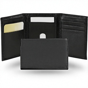 TILONSTAR TVC301 Luxury Unisex Leather Bifold <b>RFID</b> Blocking Credit Card Holder <b>Wallet</b> Minimalist Aluminum Case Fold Short - Product Image 2