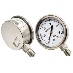 Beco pengukur tekanan baja anti karat, pengukur tekanan baja anti karat 0-100 Psi- 2 1-2 inci cairan berisi Air minyak udara pengukur <span class=keywords><strong>Gas</strong></span>-1/4 inci NPT dudukan bawah - Product Image 5