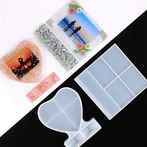 Wholesale Custom Silicone DIY Photo Frame Resin Art Casting Molds Heart and Epoxy Resin Mold Craft Supplies for Cake Tools