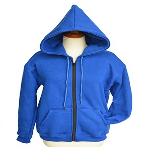 Sweat à capuche zippé coupe droite personnalisé streetwear hip-hop en molleton 100% coton respirant avec poche brodée hiver - Product Image 1