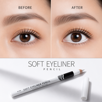 Éclaircit le maquillage de couleur imperméable Crayon Eyeliner blanc en bois Marque privée Logo personnalisé Stylo surligneur