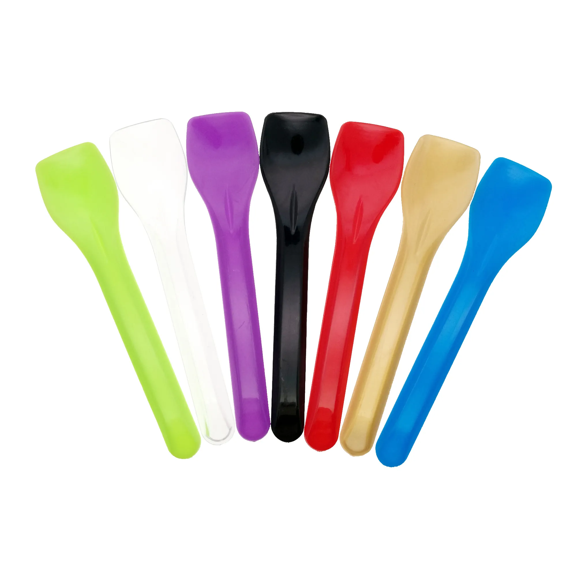 Colorful solid handle plastic spoon for ice cream or yogurt spoon bulk package 6000pcs a carton