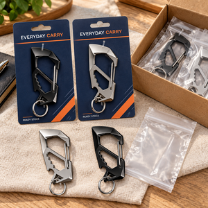 Mosquetón Multifunción de Acero Inoxidable en Stock, Gancho de Resorte de 17g, Abrebotellas para Estuches de Auriculares y Llaves - Product Image 2