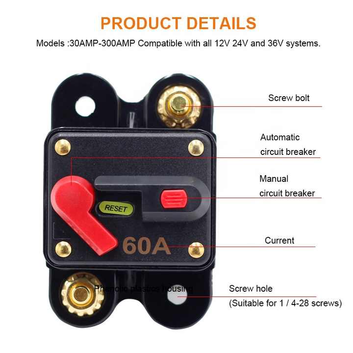 Disyuntor De Reinicio Automático 30A, 2 Piezas, Para 12V-24V, Protección Contra Sobrecarga En Coches Y Cargadores