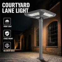 Lámpara Solar Monocristalina de 360 Grados con Montaje en Poste, Batería de 40AH, para Jardín Exterior, Plaza Comercial