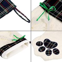 Bán Buôn Giáng Sinh Stocking Cá Nhân Hóa Pet Kẻ Sọc Dog Paw Lông Cừu Nhung Giáng Sinh Stocking