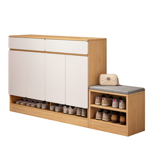 Shoes Cabinet Rack Living Room Entryway panel furniture Bench Shoe Rack with sit