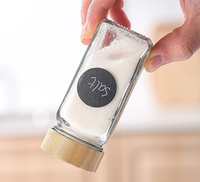 Ensemble de pots à épices de cuisine en gros, pots en verre de 120 ml avec couvercles en bambou
