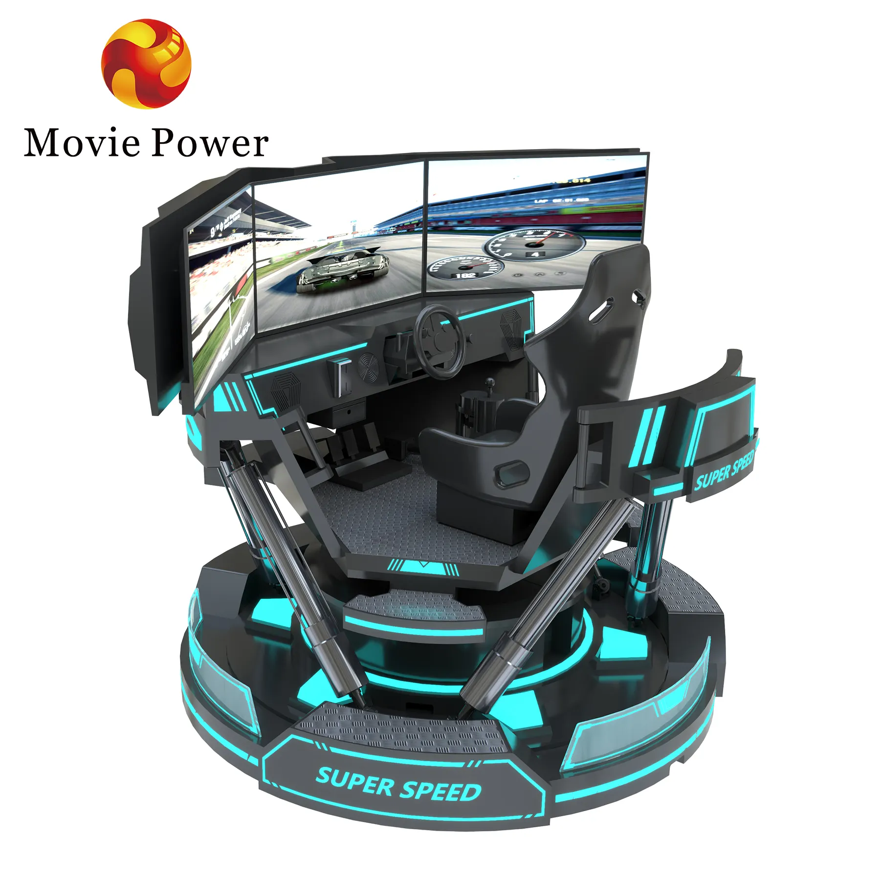 मॉल के लिए 9डी वीआर कार रेसिंग आर्केड गेम मशीन 3 स्क्रीन ड्राइविंग ट्रेनिंग सिम्युलेटर डायनामिक कार रेसिंग सिम्युलेटर