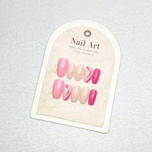 Diseño de tendencia 24PCS ABS DIY Manicura Uñas artificiales Encantador patrón cuadrado y de ataúd para arte de uñas - Product Image 5