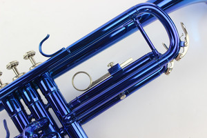<span class=keywords><strong>Trompette</strong></span> bleue plaquée argent, Instrument à vent, ton Bb, <span class=keywords><strong>prix</strong></span> de gros, convient aux débutants - Product Image 3