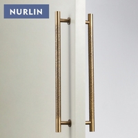 Poignée de porte en laiton Nurlin, fabriquée à la main, à motif martelé, pour porte d'entrée, installation simple ou double, pour appareils de cuisine