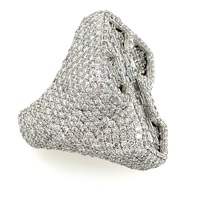 Big Iced Out Bling CZ Bague Croix Micro Pave Hip Hop Femmes Hommes Doigt Bijoux