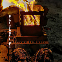 Réchaud de camping pliable ultraléger en titane pur, poêle à bois d'extérieur, équipement de cuisson pour pique-nique sauvage et brûleur pour faire bouillir l'eau