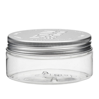 Pots transparents vides en plastique pour cosmétiques, nettoyage du corps, bocaux avec couvercles en aluminium pour animaux de compagnie