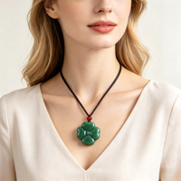 Pendentif Trèfle à Quatre Feuilles en Jadeite Birmane de Grade A, Vente en Gros, Amulette Porte-Bonheur en Jade Vert Naturel en Forme de Cœur