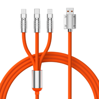 Cable de Carga Rápida 3 en 1 de PVC y Aleación de Zinc con Micro USB y Tipo-C para Teléfonos y Portátiles