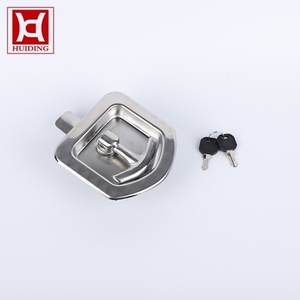 Folding T-Latch Locking Recessed Handle Lock Mirror Polished Stainless Steel Plane Lock for Industrial Cabinet Truck Box - Product Image 3