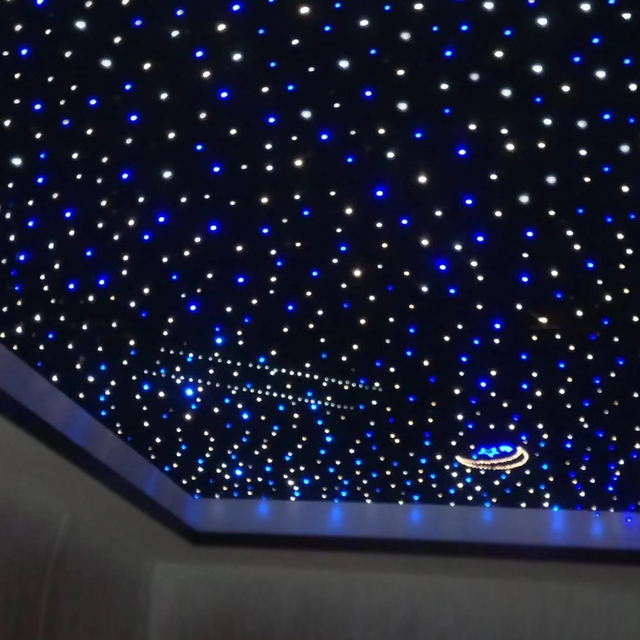 Starlight Ceiling Panels LED Fiber Optic Lights PMMA IP33 Rated Remote Control Lightweight Cinema 2700K Dimmable 50lm/w 3-Year