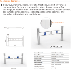 Tourniquet personnalisable Mingxu, intégration transparente, barrière pivotante pour l'entrée, système de pointage et de consommation, systèmes de pointage de présence - Product Image 2
