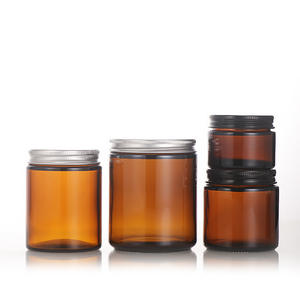 50g Brown <b>Glass</b> Jar Tea Color Cream <b>Container</b> for Cosmetics Packaging Sunlight-Avoiding <b>Glass</b> - Product Image 1