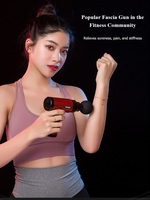 Mini pistolet de massage portable, pistolet de massage électrique à 6 vitesses, masseur musculaire silencieux pour tissus profonds, 4 têtes pour le dos, le cou et les épaules