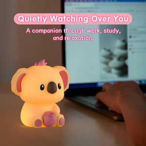 Dễ Thương Koala Động Vật Trẻ Em Silicone Đèn RGB Gradient LED Có Thể Sạc Lại Cảm Ứng Ánh Sáng Bàn Trẻ Em Của Ánh Sáng Ban Đêm Cho Phòng Ngủ - Product Image 4