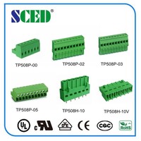 SCED vente chaude 7.62mm PA66 connecteurs de bornier enfichables 3 pôles CUL CE VDE PCB bornier enfichable