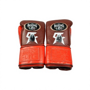 New No Boxing No Life Design Genuine Leather Lightweight Moisture Wicking Laced Boxing <b>Gloves</b> For Sparring MMA - Product Image 6