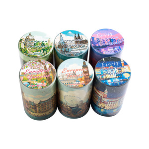 1 Rollo de Cinta Adhesiva Decorativa con Temática de Viajes, <span class=keywords><strong>Serie</strong></span> Viajero Europeo, Estilo Retro para Collage y Diario - Product Image 5