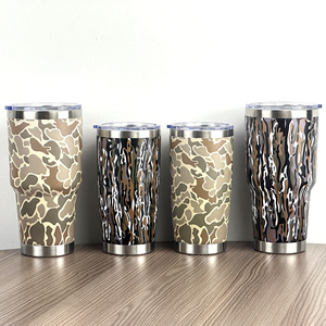Custom Logo Camo Camouflage 12oz 20oz 30oz Cold And <b>Hot</b> Sport Gym Nice Metal Water Bottle With Lid Uv 3d Printing Tumbler Mug - Product Image 6