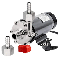 Pompe magnétique NPT 1/2 pouce MP-15R, pompe à eau en acier inoxydable pour brassage maison avec raccord de tuyau 1/2 pouce, adaptateur coupleur en acier inoxydable 304