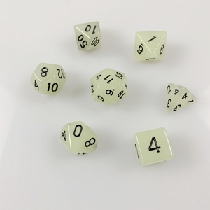Ensemble de 7 dés polyédriques fluorescents avec chiffres numériques pour jeux de rôle de table – Collection de dés brillants - Product Image 4