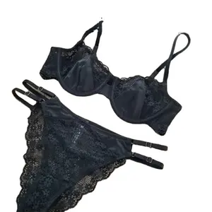 What is Deep V Lace Flower Sexy Bra Sets Young Girl Breathable