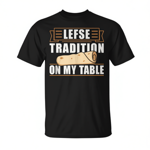 T-shirt Lefse Tradition On My Table avec motif de pain plat norvégien - Product Image 2