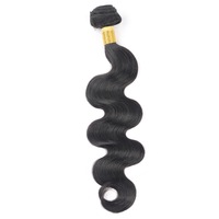 Extensions de cheveux 100% vierges, 3 paquets, ondulés, cheveux chinois, 12-28 pouces, noirs, double trame machine