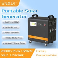 SNADI 2kwh tout en un 2kw onduleur et batterie au lithium LiFePO4 2kw 25.6V 100ah 1kwh 2kwh système de stockage d'énergie solaire