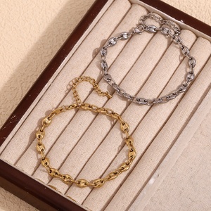 Dreamshow Chaîne <span class=keywords><strong>de</strong></span> grains <span class=keywords><strong>de</strong></span> café Bijoux <span class=keywords><strong>de</strong></span> <span class=keywords><strong>cheville</strong></span> plaqué or 14k Bijoux anti-ternissement Bijoux en acier inoxydable imperméables - Product Image 6