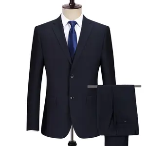 Wholesale men black suit official business top coat and pants 2 pcs set factory direct