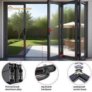 ประตูพับได้ อลูมิเนียมอัลลอยด์คุณภาพสูง กระจกนิรภัย สำหรับใช้ภายในและภายนอกอาคาร คุณสมบัติกันน้ำ ผลิตสำหรับลานบ้าน - Product Image 2