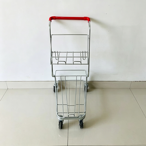 Chariot de courses en fil métallique pour supermarché, 340L, grande capacité, robuste, roues pivotantes silencieuses, kit pour usage en magasin d'alimentation et de détail - Product Image 4