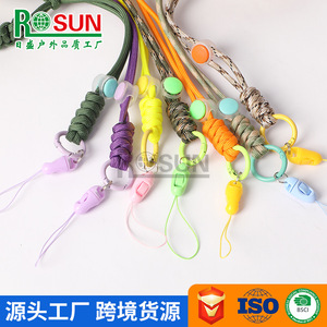 Risheng Paracord <b>Braided</b> Bracelet Yellow Keychain Phone Strap Wristband Industrial Use Polyester Material - Product Image 5