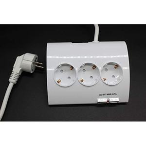 con 5 salidas y 2 puertos USB-C, incluye cable, ideal para cargar múltiples dispositivos simultáneamente. - Product Image 3