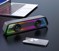 Portable 8W rvb LED éclairage haut-parleurs de bureau Subwoofer Microphone USB Cool Audio ordinateur dispositif auxiliaire Mini TWS fête