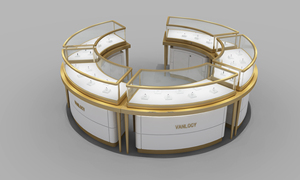 Tùy chỉnh bán buôn bằng gỗ LED chiếu sáng trang sức Showcase hiển thị đồ nội thất đồ trang sức kính Veneer sơn tĩnh điện truy cập cửa hàng thiết kế - Product Image 6